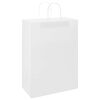 vidaXL Papieren zakken 50 st met hengsels 32x17x44 cm wit