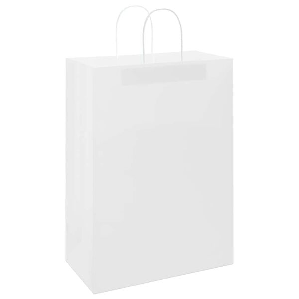 vidaXL Papieren zakken 50 st met hengsels 32x17x44 cm wit