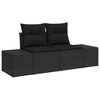 vidaXL Tuin Sofa Set met opslag 12 pcs Zwart Poly riet