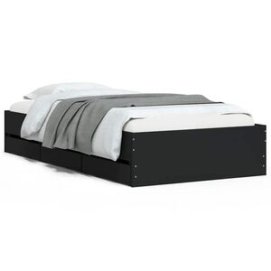 vidaXL Bedframe met lades bewerkt hout zwart 90x190 cm