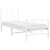 vidaXL Bedframe met hoofd- en voeteneinde metaal wit 75x190 cm