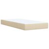 vidaXL Boxspring met matras stof cr&egrave;mekleurig 90x200 cm