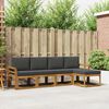 vidaXL Buiten bankenset met kussen 5 pcs Natuurlijk en Antraciet