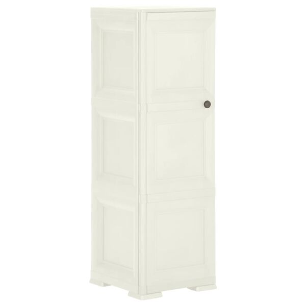 vidaXL Opbergkast hout-look 40x43x125 cm kunststof vanille-ijskleurig