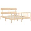 vidaXL Bedframe met hoofdbord massief hout