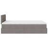 vidaXL Bed poef met matras en LED's 120x190 cm stof taupe