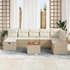 vidaXL Tuin Sofa Set met kussen met opslag 9 pcs Beige Poly riet