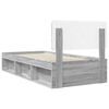 vidaXL Bedframe Grijs Sonoma 90 x 200 cm Massief grenenhout