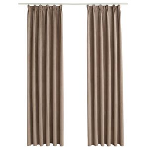 vidaXL Gordijnen verduisterend met haken 2 st 140x175 cm taupe