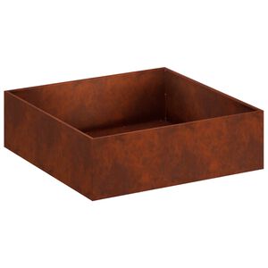 vidaXL Plantenbak Roestkleurig 80 x 80 x 30 cm weervast staal