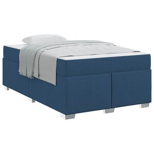 vidaXL Bedframe met matras Blauw 120 x 200 cm Stof
