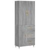 vidaXL Hoge kast 69,5x34x180 cm bewerkt hout grijs sonoma eikenkleurig