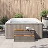 vidaXL Hottub-opstap 100x50x50,5 cm poly rattan&massief acaciahout