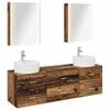 vidaXL Badkamermeubelset 5 pcs Oud hout Bewerkt hout en glas