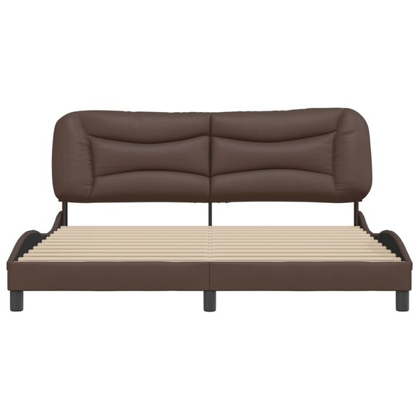 vidaXL Bedframe zonder matras "Hvar" kunstleer bruin 180x200 cm