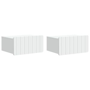 vidaXL Wandbeugel Bedkast 2 pcs Wit 49 x 34,5 x 24 cm Bewerkt hout