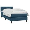 vidaXL Boxspring met matras fluweel donkerblauw 100x220 cm