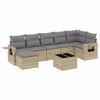 vidaXL 8-delige Loungeset met kussens poly rattan beige