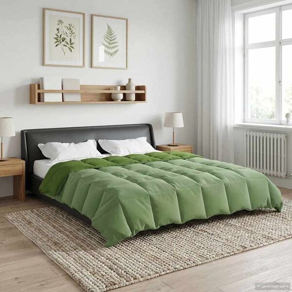 vidaXL Vol jaar dekbed Gekwilt Groen 200 x 220 cm Microfiber