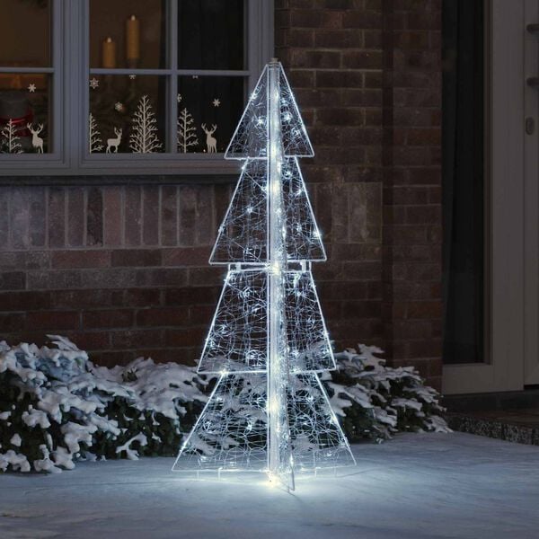 vidaXL Kerstboom met 100 LED Koud Wit 120 cm Acryl