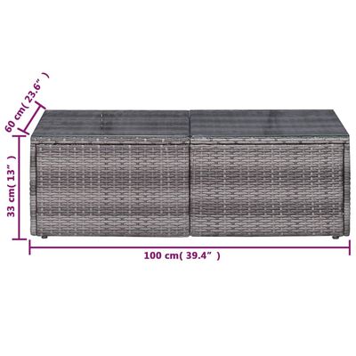 vidaXL 8-delige Loungeset met kussens poly rattan grijs