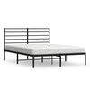 vidaXL Bedframe met hoofdbord metaal zwart 135x190 cm