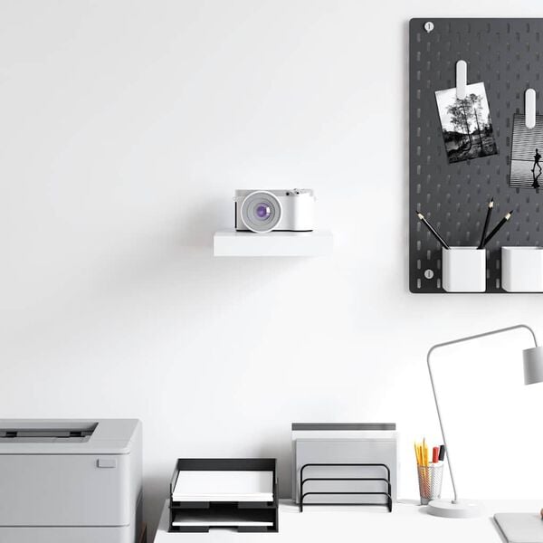 vidaXL Wandschap zwevend 23x23,5x3,8 cm MDF wit