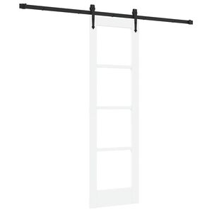 vidaXL Schuifdeur ORKDAL 61 x 198,5 cm Massief grenenhout en glas Wit