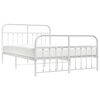 vidaXL Bedframe met hoofd- en voeteneinde metaal wit 140x190 cm