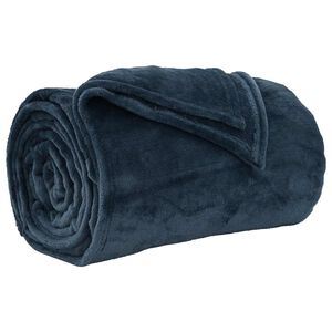 vidaXL Gooi Deken Marineblauw 130 x 150 cm Fleece