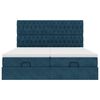 vidaXL Bed poef met matrassen en leds 200x200 cm fluweel donkerblauw