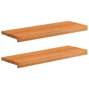 vidaXL Traplopers 2 st 70 x 25 x 2 cm Licht Bruin Massief beukenhout