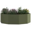 vidaXL Plantenbak Olijf Groen 120 x 120 x 35 cm Staal