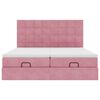 vidaXL Ottoman bed met matrassen en LED's 180x200cm fluweel roze