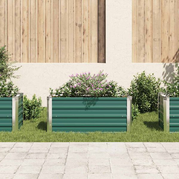 vidaXL Plantenbak verhoogd 100x40x45 cm gegalvaniseerd staal groen