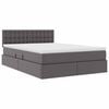 vidaXL Opbergbed met LED met matras Grijs 140 x 200 cm Nep Leer