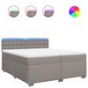 vidaXL Boxspring met matras stof taupe 200x200 cm