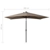 vidaXL Parasol met LED's en stalen paal 2x3 m taupe