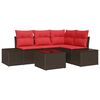 vidaXL Tuin Sofa Set 5 st Bruin poly rattan