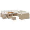 vidaXL Tuinbankenset met kussen met opslag 13 pcs Beige Poly riet