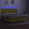 vidaXL Boxspring met matras en LED stof groen 200x200 cm