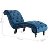 vidaXL Chaise longue fluweel blauw