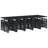vidaXL 15-delige Tuinset met kussens poly rattan zwart