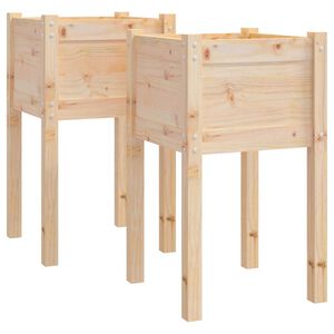 vidaXL Plantenbakken 2 st 40x40x70 cm massief grenenhout