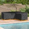 vidaXL Hoes voor tuinmeubelen Zwart 220 x 220 x 80 cm 600D Oxford Stof