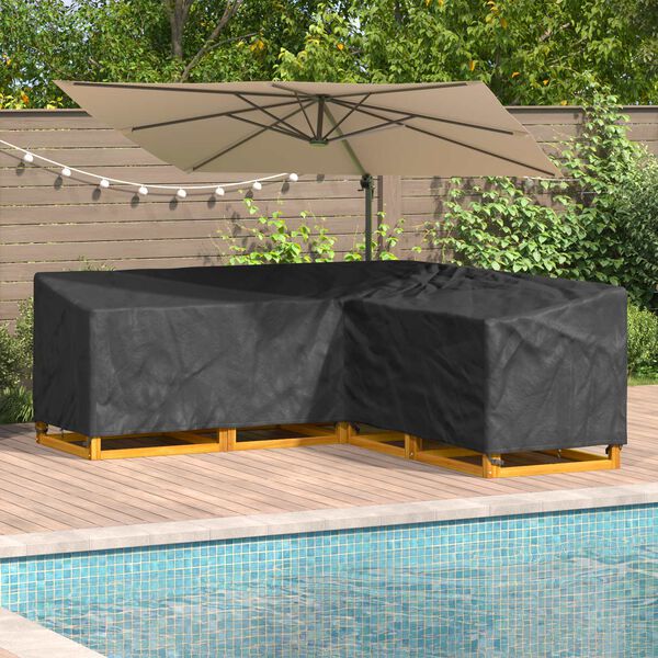 vidaXL Hoes voor tuinmeubelen Zwart 220 x 220 x 80 cm 600D Oxford Stof