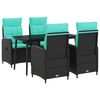 vidaXL Bank tafel set 5 st PE Rattan en Poeder-Coated Staal