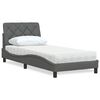 vidaXL Bed met matras stof donkergrijs 90x190 cm