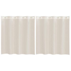 vidaXL Gordijnen voile met doorvoertules 2 st 140x140 cm cr&egrave;mekleurig
