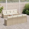 vidaXL Tuinbankenset met kussen 9 pcs Beige poly rattan